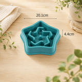 Gamelle anti-glouton pour chien et chat forme étoile coloris vert.