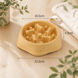 Gamelle anti-glouton pour chien et chat forme hexagonale coloris beige