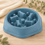 Gamelle anti-glouton pour chien et chat forme hexagonale coloris bleu
