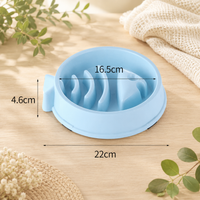 Gamelle anti-glouton pour chien et chat forme rond coloris bleu clair