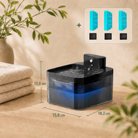 Fontaine à eau avec 3 filtres inclus pour chat et chien