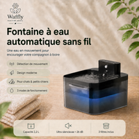 Fontaine à eau automatique sans fil pour chat et chien 2,2L – Waffly