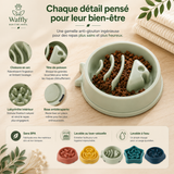 Sur cette gamelle anti-glouton chaque détails est pensé pour leur bien-être