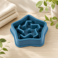 Gamelle anti-glouton pour chien et chat forme étoile coloris bleu
