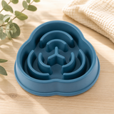 Gamelle anti-glouton pour chien et chat forme trèfle coloris bleu