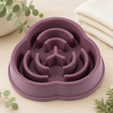 Gamelle anti-glouton pour chien et chat forme trèfle coloris violet
