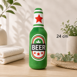Jouet sonore pour chien en forme de bouteille de bière, polaire, taille 24 cm