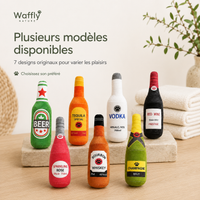 Sept modèles de jouets bouteilles sonores pour chien, pour tout les goûts