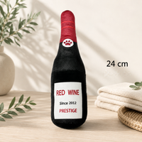 Jouet sonore pour chien en forme de bouteille de vin, polaire, taille 24 cm