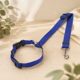 Laisse-ceinture de sécurité 2-en-1 pour chien – coloris bleu foncé