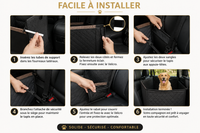 Installation facile du panier siège auto pour chien