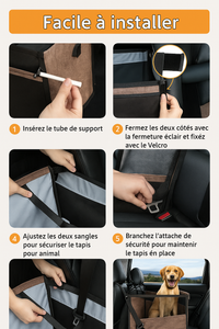 Panier de siège pour voiture. Pour la sécurité de votre chien ou votre chat