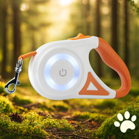 FlexiLED Laisse rétractable avec LED.  Les balades de nocturnes en toute sécurité avec ton chien .