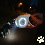 FlexiLED Laisse rétractable avec LED.  Les balades de nocturnes en toute sécurité avec ton chien .