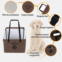 Panier de siège pour voiture. Pour la sécurité de votre chien ou votre chat