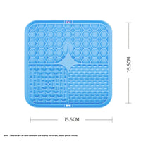 Tapis de léchage en silicone pour chien et chat coloris bleu