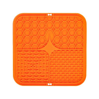 Tapis de léchage en silicone pour chien et chat coloris orange