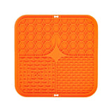 Tapis de léchage en silicone pour chien et chat coloris orange