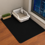 Tapis récupérateur de litière imperméable pour chat coloris noir