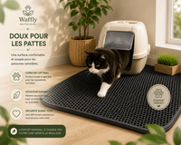 Ce tapis est conçu pour le confort de votre chat , il offre une surface douce tout en capturant les saletés